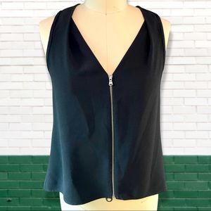 Black Zip Front Tank Trina Turk